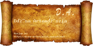Dósa Artemíszia névjegykártya